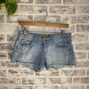 PAIGE Light Wash Jean Shorts